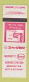 Matchbook Cover - Murray's Esso oil gas Meductic NB