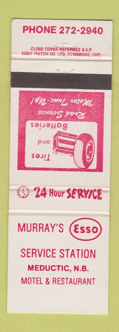 Matchbook Cover - Murray's Esso oil gas Meductic NB