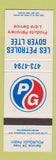 Matchbook Cover - PG oil gas Petroles Goyer Pourquoi Pas QC