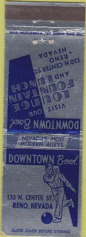 Matchbook Cover - Downtown Bowl Reno NV