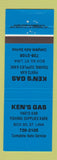 Matchbook Cover - Ken's gas oil St Lina AB BLUE