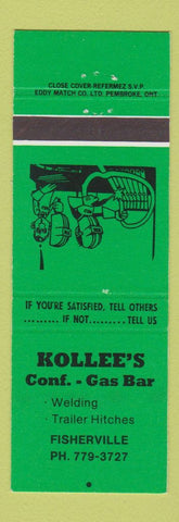 Matchbook Cover - Kollee's gas bar Fisherville ON
