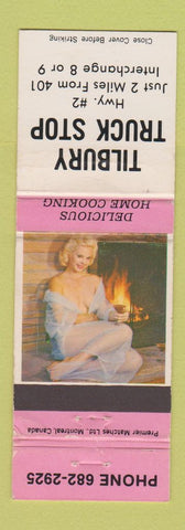 Matchbook Cover - Tilbury Truck Stop oil gas pinup ON WEAR