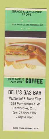 Matchbook Cover - Bell's Gas Bar Pembroke ON