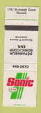 Matchbook Cover - Sonic COOP oil gas Disraeli QC