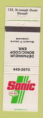 Matchbook Cover - Sonic COOP oil gas Disraeli QC