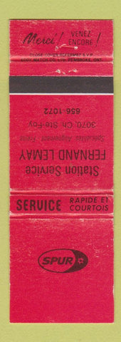 Matchbook Cover - Spur oil gas Fernand Lemay Ste Foy QC WEAR