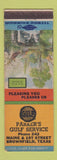 Matchbook Cover - Gulf oil gas Parker's Brownfield TX