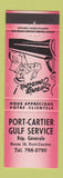 Matchbook Cover - Port Cartier Gulf oil gas QC RED