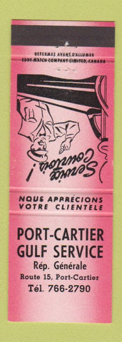 Matchbook Cover - Port Cartier Gulf oil gas QC RED