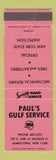 Matchbook Cover - Paul's Gulf oil gas Jamestown NY SALMON #1