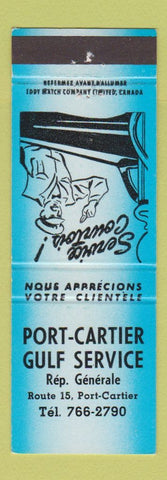 Matchbook Cover - Port Cartier Gulf oil gas QC BLUE