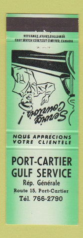 Matchbook Cover - Port Cartier Gulf oil gas QC GREEN