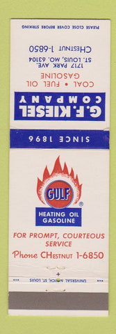 Matchbook Cover - Gulf oil gas Heating St Louis MO GF Kiesel