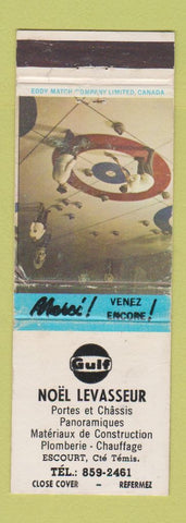 Matchbook Cover - Gulf oil gas Noel Levasseur Temis QC WEAR