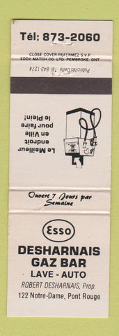 Matchbook Cover - Esso oil gas Desharnais Pont Rouge QC WEAR