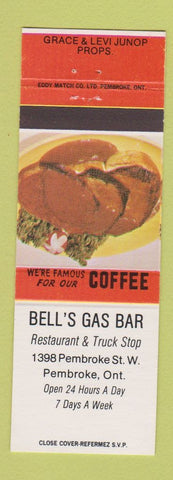 Matchbook Cover - Bell's Gas Bar Pembroke ON