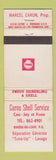 Matchbook Cover - Caron Shell oil gas Riviere Du Loup QC