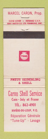 Matchbook Cover - Caron Shell oil gas Riviere Du Loup QC