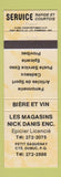 Matchbook Cover - Les Magasins Nick Danis Epicier Licencie Dubuc QC YELLOW