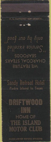 Matchbook Cover - Driftwood Inn Padre Island TX