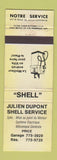 Matchbook Cover - Shell oil gas Julien Dupont Price QC