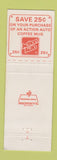 Matchbook Cover - Action Auto Sunoco oil gas repair