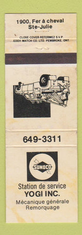Matchbook Cover - Sunoco oil gas Yogi Ste Julie QC YELLOW WEAR