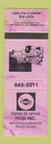 Matchbook Cover - Sunoco oil gas Yogi Ste Julie QC PURPLE