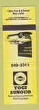 Matchbook Cover - Sunoco oil gas Yogi Ste Julie QC YELLOW