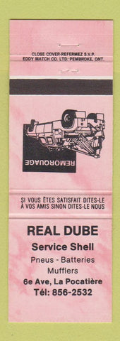 Matchbook Cover - Real Dube Shell oil gas La Pocatiere QC
