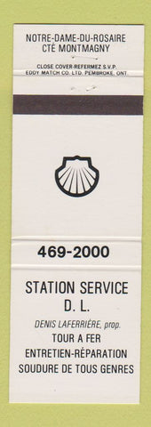 Matchbook Cover - Station Shell oil gas Montmagny QC