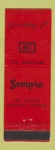 Matchbook Cover - Sempra Surgical Syringe Malvern PA WEAR