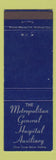 Matchbook Cover - Metropolitan General Hospital Auxiliary