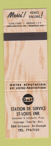 Matchbook Cover - Gulf oil gas Service St Louis St Joseph QC