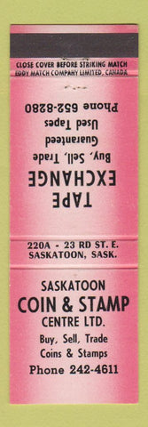 Matchbook Cover - Saskatoon Coin and Stamp SK