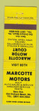 Matchbook Cover - Marcotte Motors Gulf oil gas Old Orchard Beach ME motel WEAR