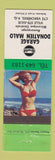 Matchbook Cover - Gulf oil gas Garage Donatien Malo Vercheres QC pinup
