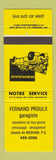 Matchbook Cover - Fernand Proulx Garage Car Wash Masham QC