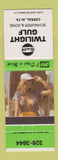 Matchbook Cover - Gulf oil gas Twilight Cereal AB pinup