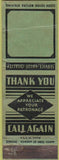 Matchbook Cover - Thank You  no town green BLANK
