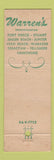 Matchbook Cover - Warren's Laundry Dry Cleaning Fort Pierce Stuart Vero Beach FL