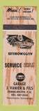 Matchbook Cover - Gulf oil gas J Vanier Ferme Neuve QC