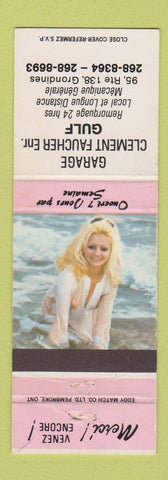 Matchbook Cover - Gulf oil gas Clement Faucher Grondines QC pinup