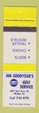 Matchbook Cover - Gulf oil gas Jim Goodyear's