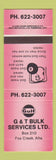 Matchbook Cover - Gulf oil gas G&T Bulk Fox Creek AB