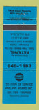 Matchbook Cover - Gulf oil gas Philippe Huard Ste Julie QC WEAR BLUE