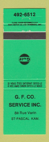 Matchbook Cover - Gulf oil gas GF Co ST Pascal Kam QC