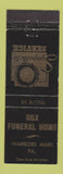 Matchbook Cover - Cox Funeral Home Warriors Mark PA