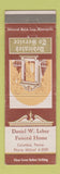 Matchbook Cover - Daniel Leber Funeral Home Columbia PA